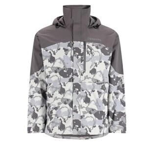 Simms Challenger Fishing Large Jacket Regiment Camo Cinder L Gray Waterproof
